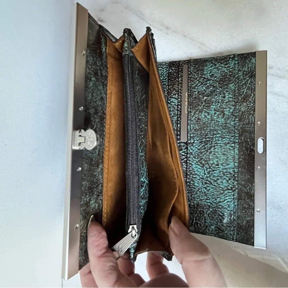 Patricia Nash TOOLED TURQUOISE Leather CAUCHY Wallet $119.00!